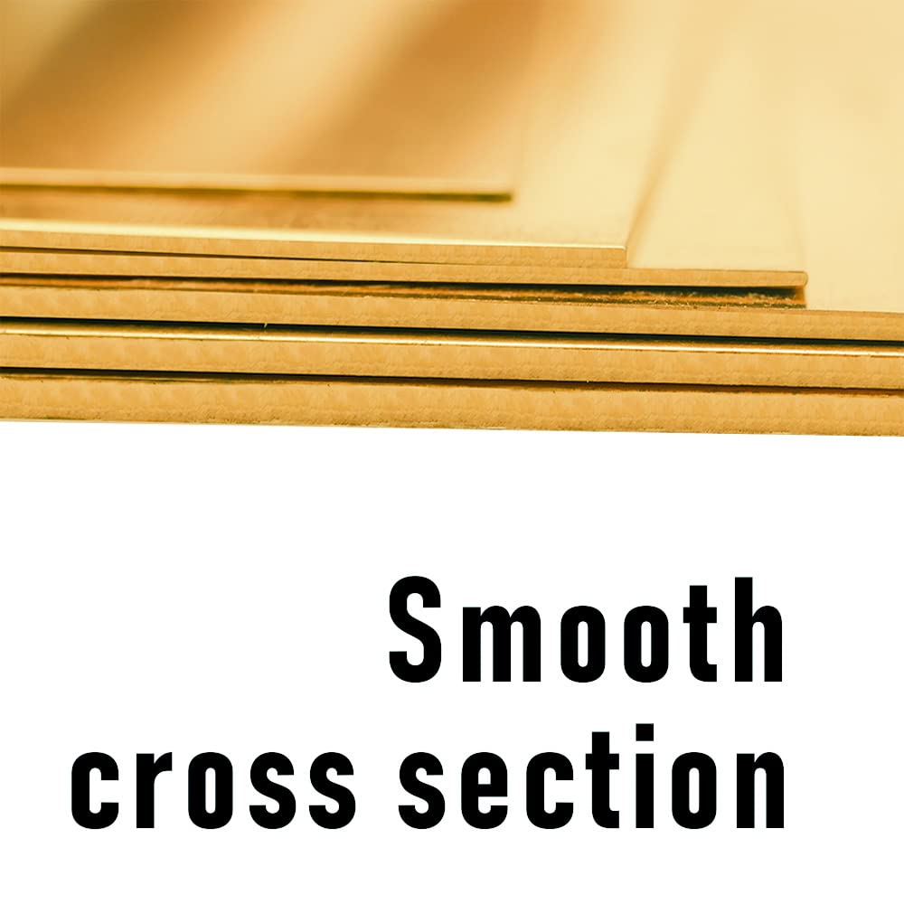 12 Gauge Brass Sheet，H62 Brass Plates Metal 0.079" Thickness x 3.9" Width x 3.9" Lenght, for Models, Crafts, Repairs, Electrical, 2Pcs