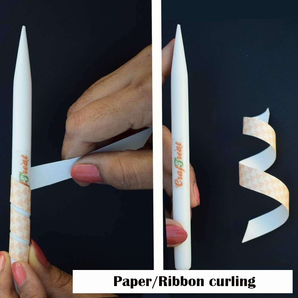 CrafTreat Teflon Bone Folders for Card Making - Burnisher Bone Folder - Teflon Bone Folder Tool for Scoring Creasing Origami and Paper Crafts- Pencil Shape Tool
