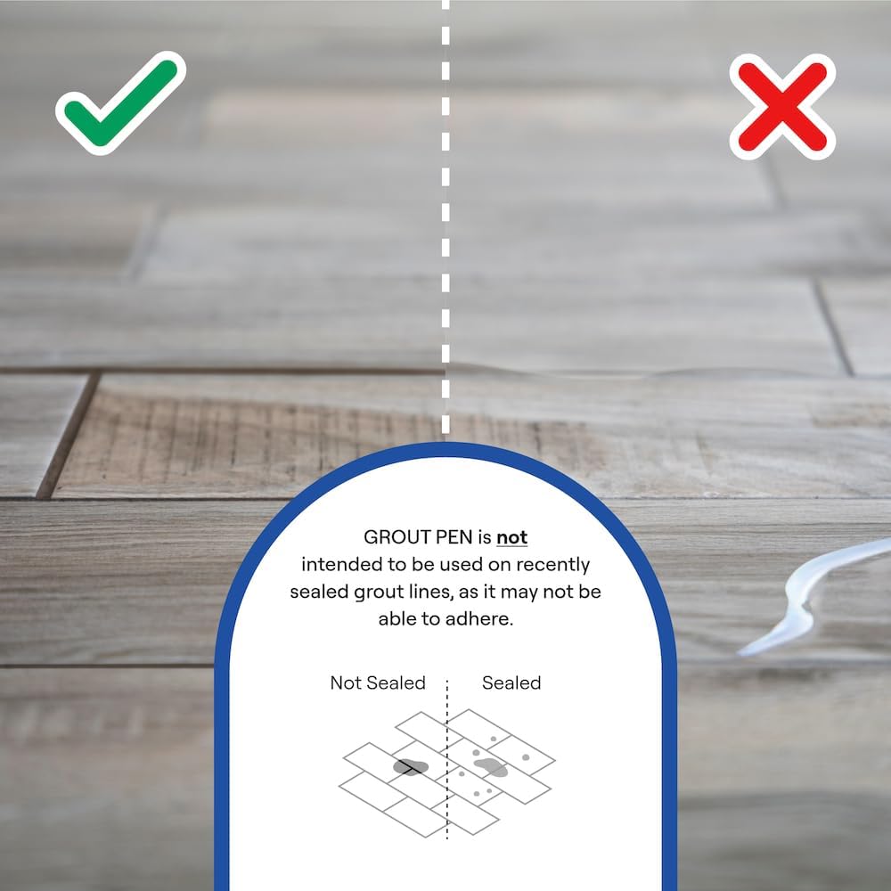 Grout Pen Black Grout Paint: Waterproof Tile Paint Grout Refresh Restorer for Floor, Kitchen & Bathroom Shower Tiles - Black - Can Size for Larger Projects - 125ml (4.2oz)