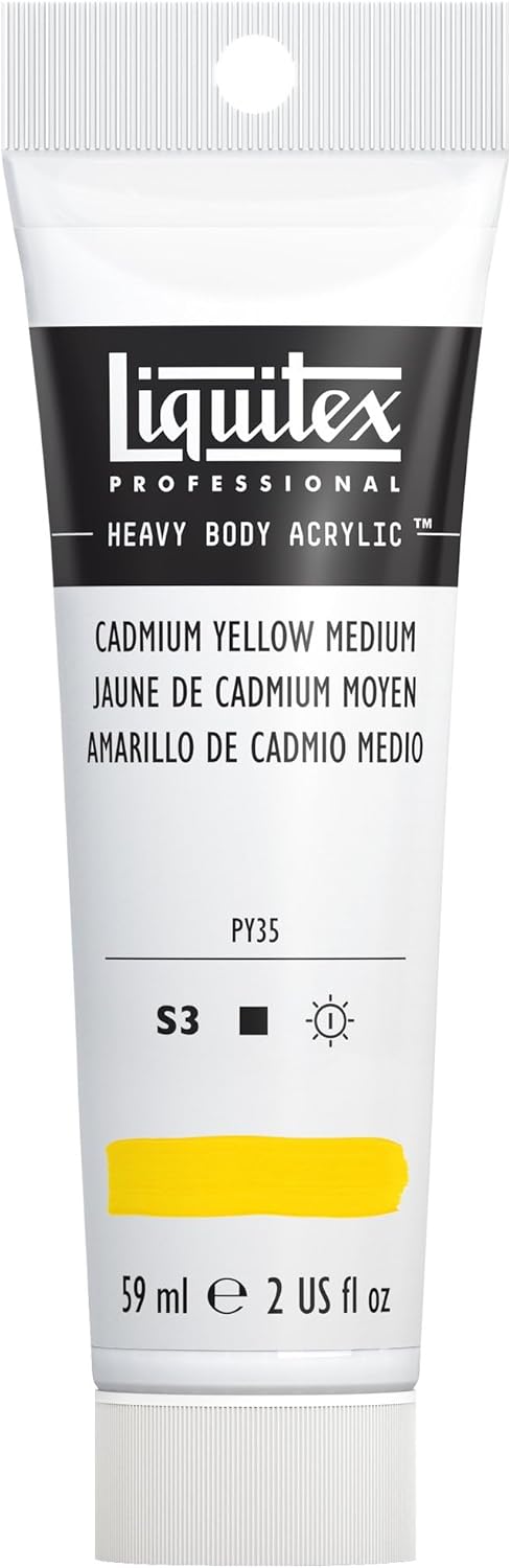 Liquitex Professional Heavy Body Acrylic Paint, 2-oz (59ml) Tube, Cadmium Yellow Medium