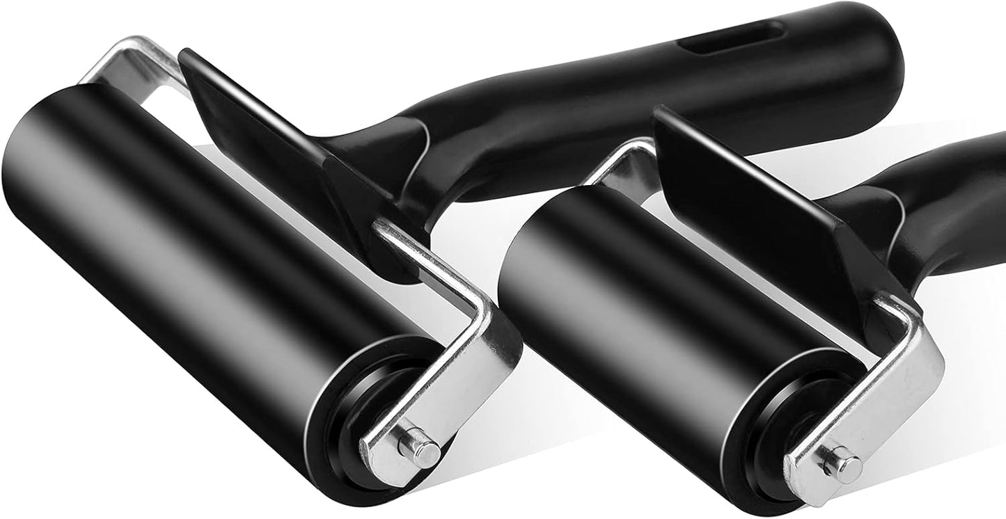 4 Inch Rubber Roller Tool, Rubber Brayer Roller for Printmaking by HRLORKC