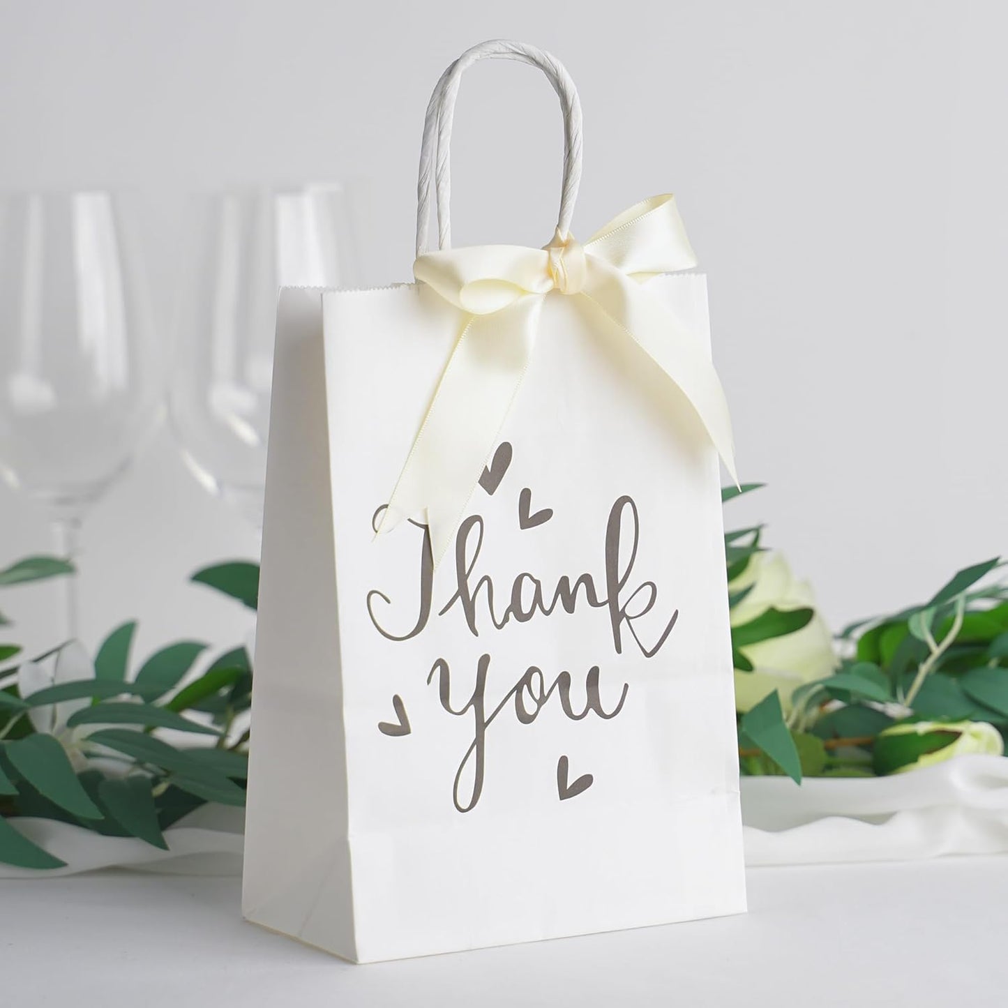 HUIHUANG Cream Ribbon 1 inch x 50 Yards Ivory Double-Faced Polyester Silk Satin Ribbon for Gift Wrapping, Wedding Invitations, Hair, Bows Making, Holiday Decor, Floral Arrangement