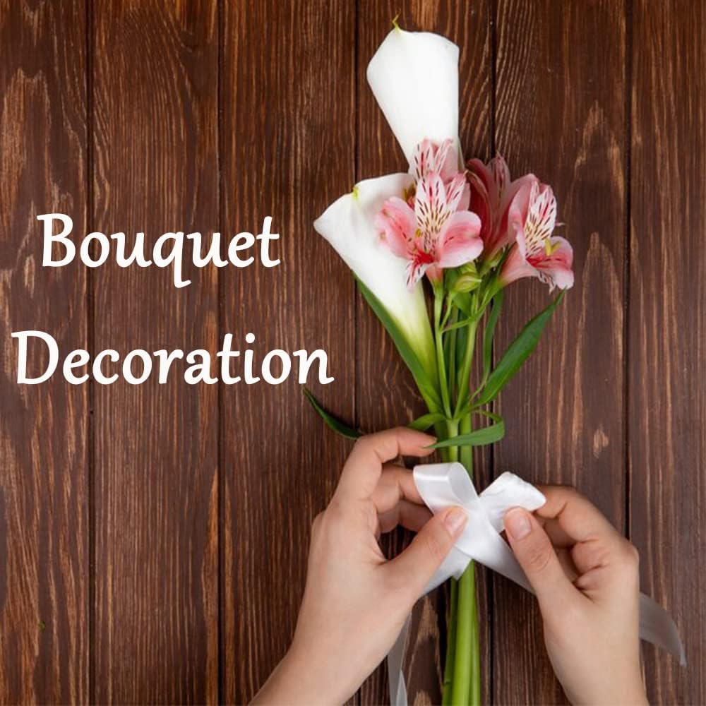 5/8" Width x 100 Yards Satin Ribbon, White Ribbon Perfect for DIY Craft, Bows, Gift Wrapping, Flower Bouquet, Valentine's Day, Christmas and Party Decoration