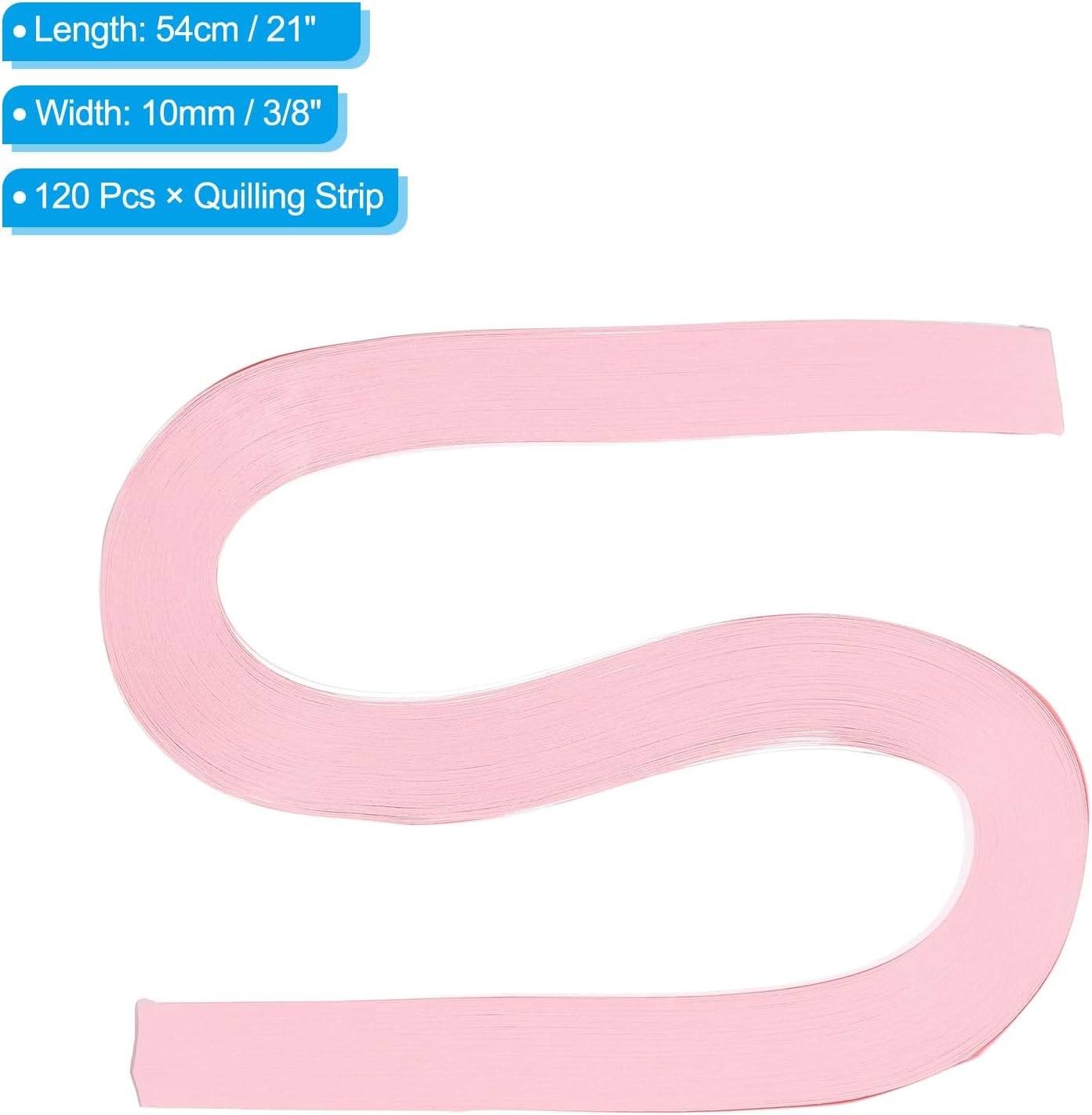 PATIKIL 120pcs Quilling Paper Strips Paper Flowers Quilling Kits 3/8"(10mm) Origami Paper for Adults Beginner Art Craft, 21"(54cm) Light Pink