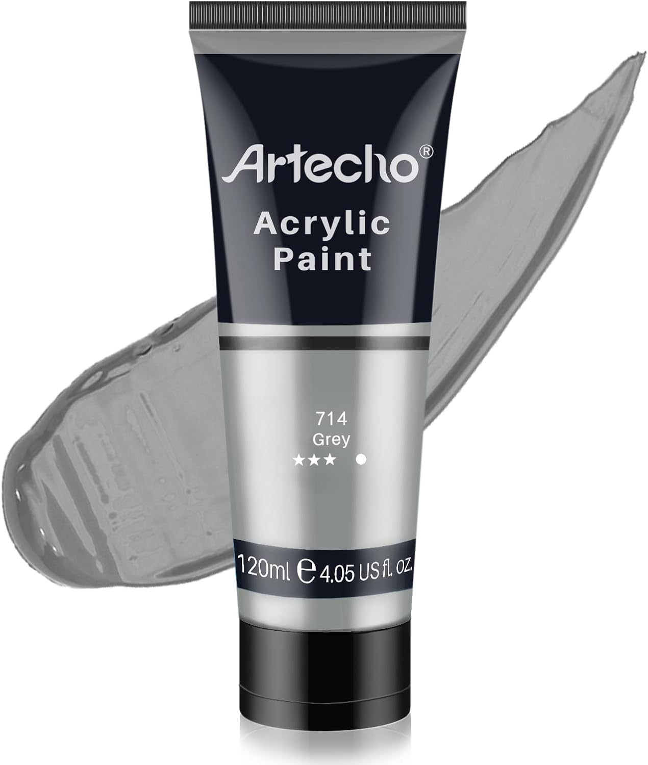 Artecho Grey Acrylic Paint, Grey Paint (120ml / 4.05oz) Tubes, Art Craft Paints for Canvas, Rock, Stone, Wood, Fabric, Art Supplies
