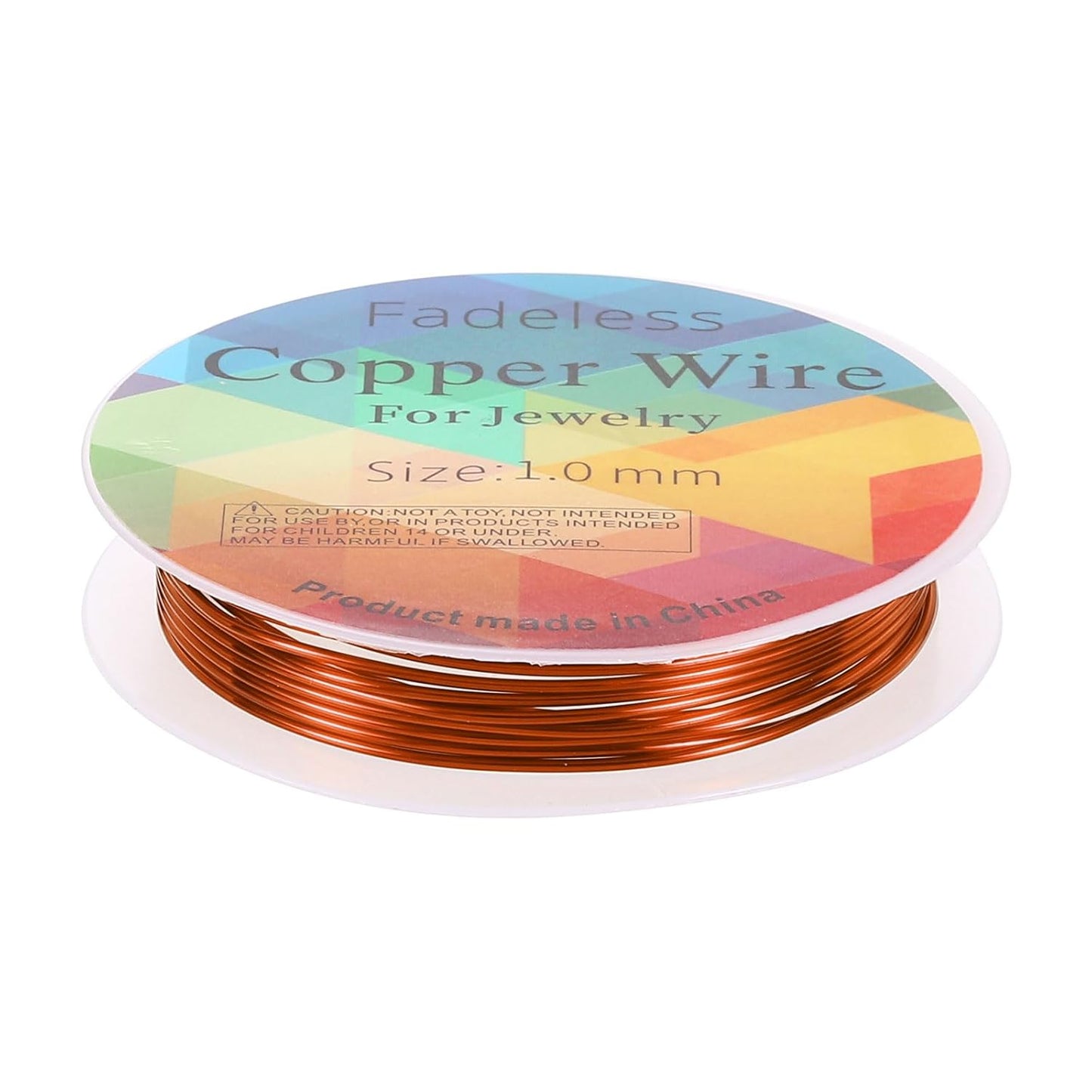 HARFINGTON 5ft Jewelry Wire, 18 Gauge (1mm) Brass Craft Soft Metal Tarnish Resistant Copper Beading Wire for Jewelry Making Supplies Crafting, Coffee