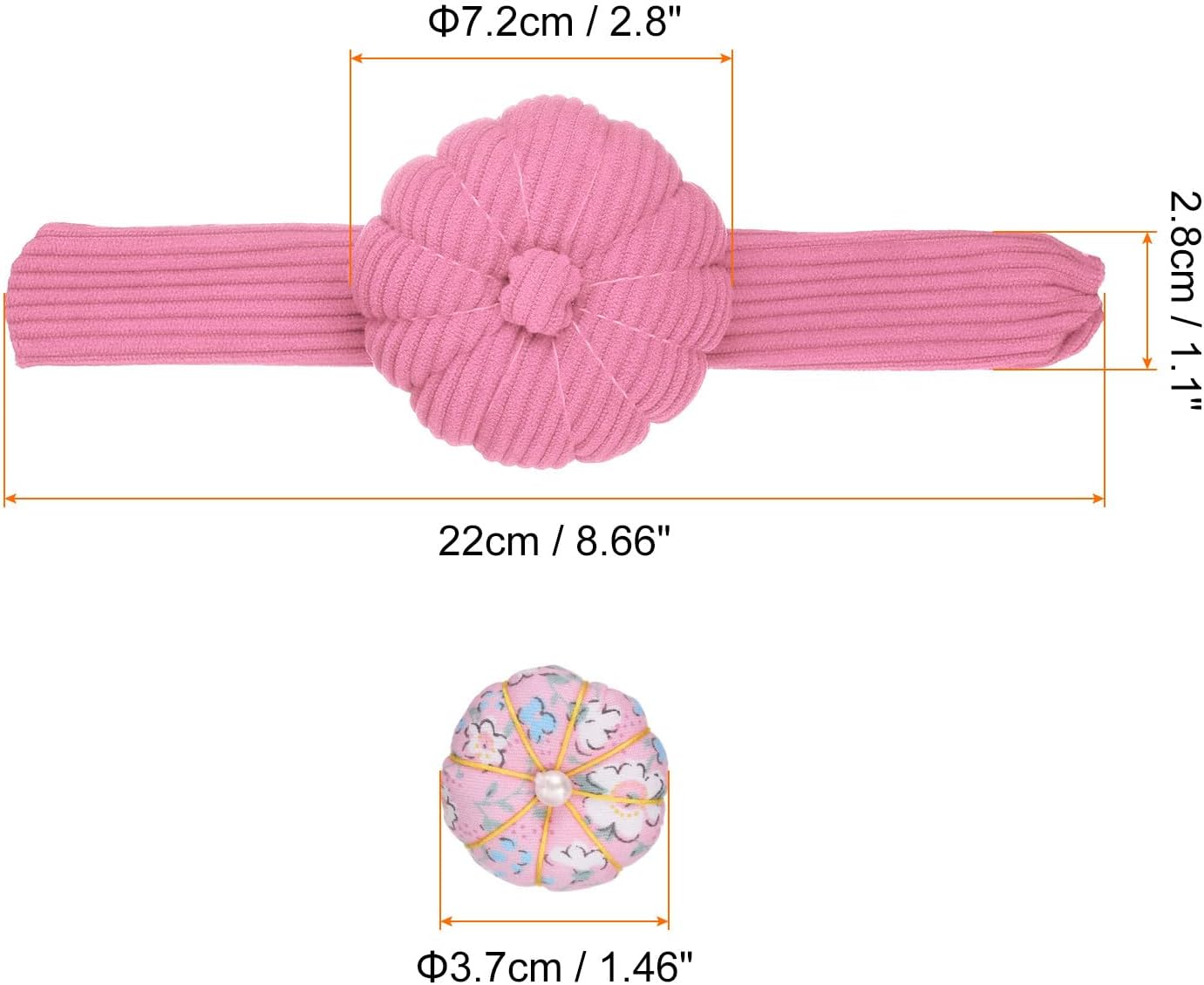 HARFINGTON Wrist Pin Cushions, Sewing Needle Pin Cushion Adjustable Strap with Elastic Strap Finger Ring Pincushions Fit All Wrist Sizes for Sewing Quilting Needlework DIY Crafts, Pink/Pink