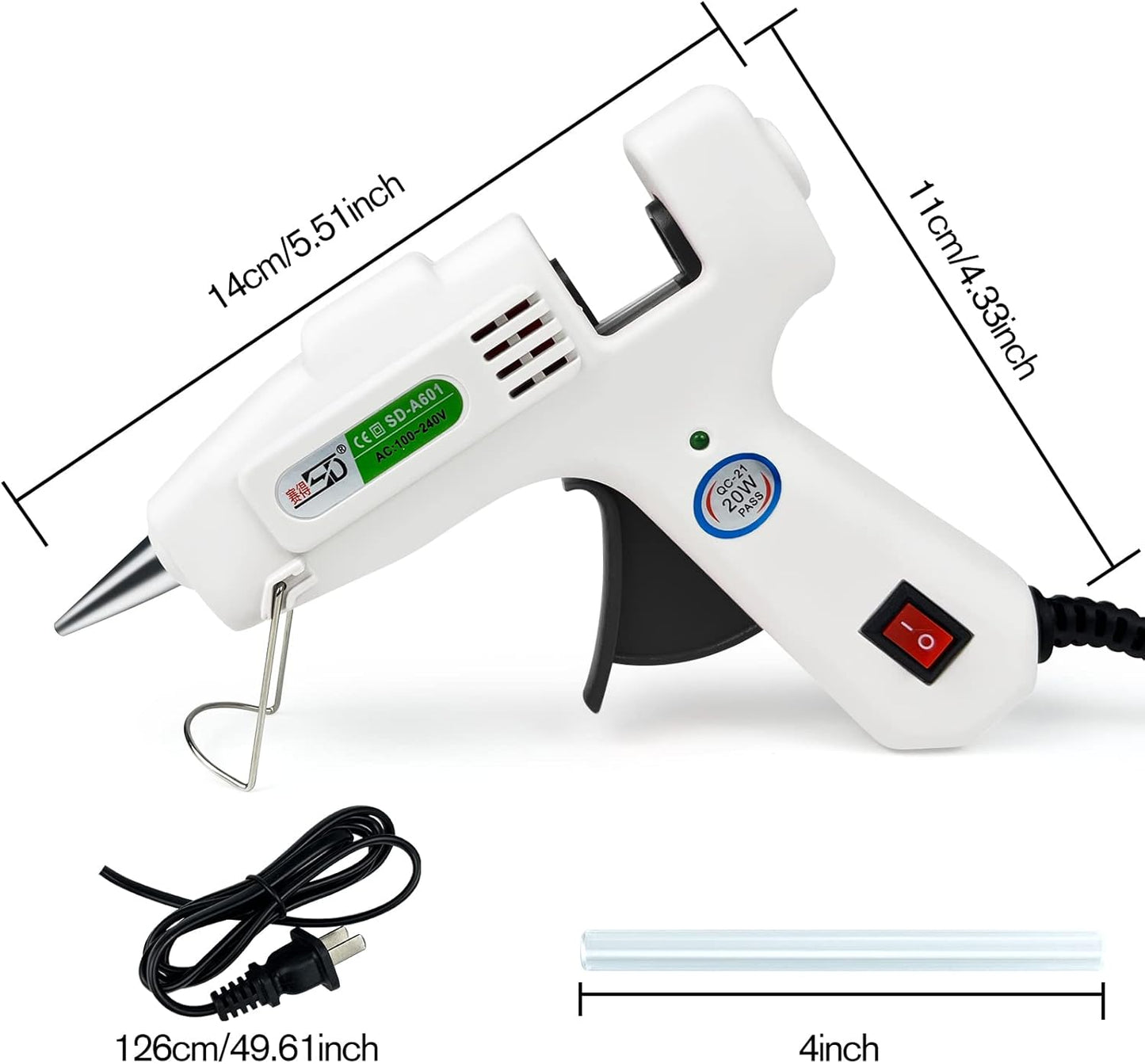 Hot Glue Gun Kit with 30 Glue Sticks, Fast Preheating Hot Melt, High Temp for School Crafts DIY Arts and Quick Home Repairs (20w)