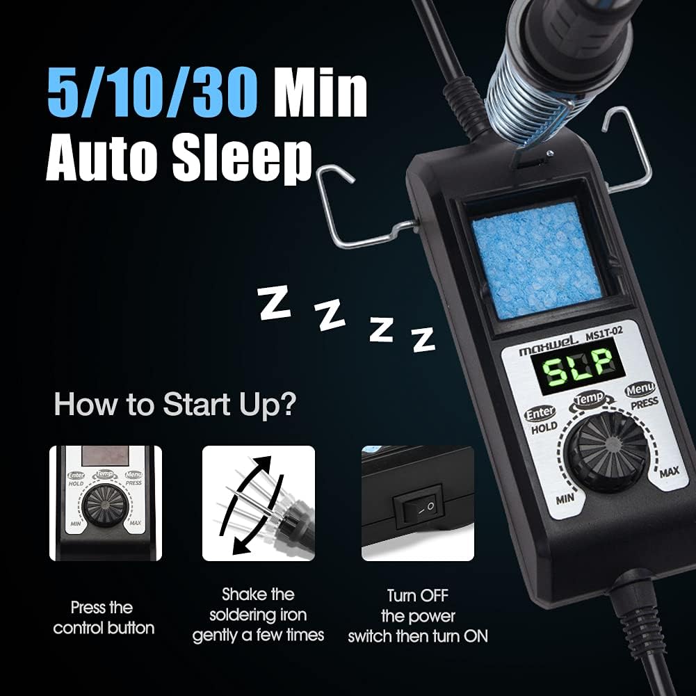 Digital Display Soldering Iron Station Kit - 60W 110V Soldering Station with 5 Soldering Iron Tips