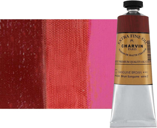 Charvin Extra Fine Oil Paint, Sanguine Brown 60 ml - Triple-Milled, Rich Texture, Poppy Oil-Based, Light-Fast, Handmade, Archival Quality