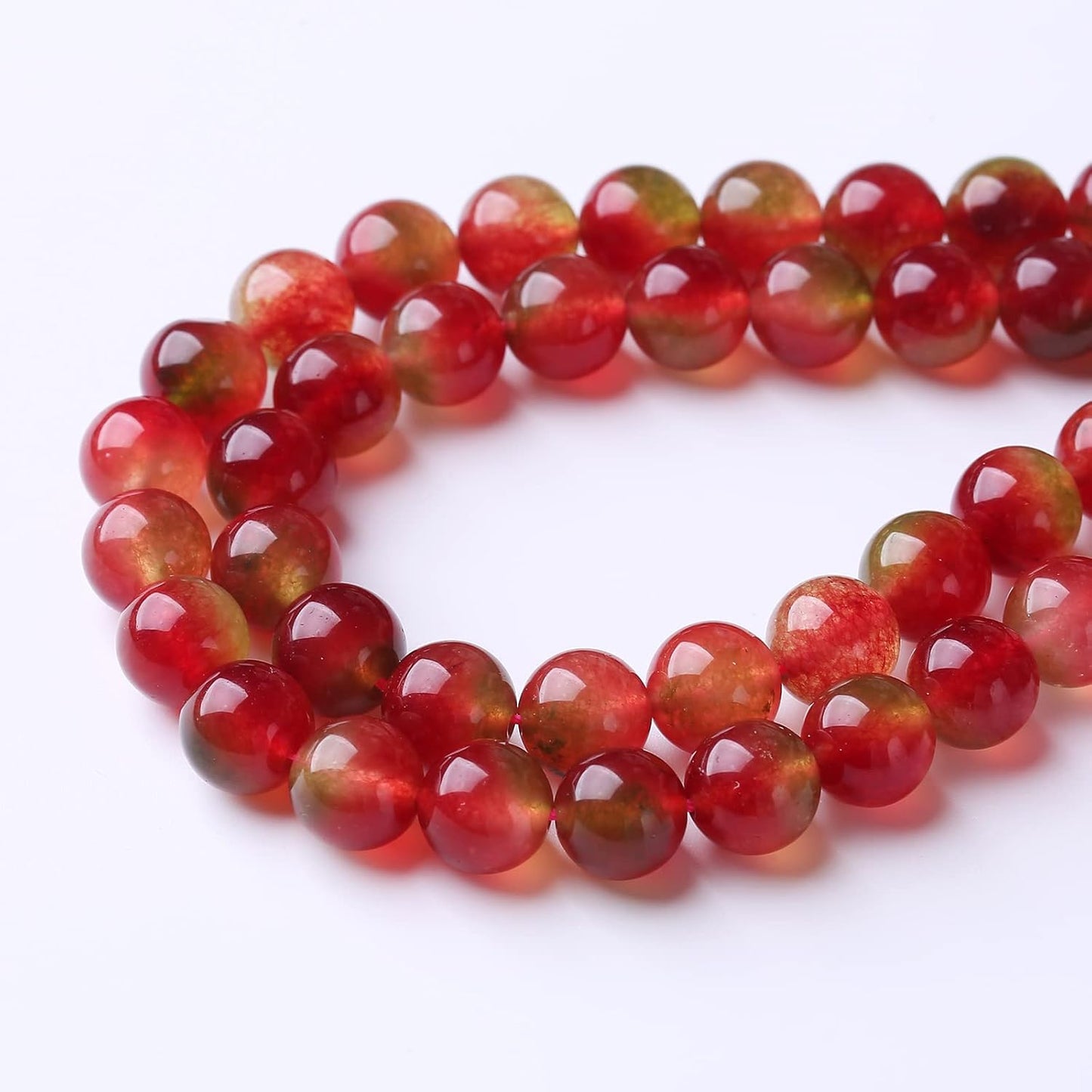 32PCS 10MM Mixed Double Chalcedony Stone Beads Energy Healing Beads for DIY Jewelry Bracelet Necklace Making for Jewelry Making 15Inch