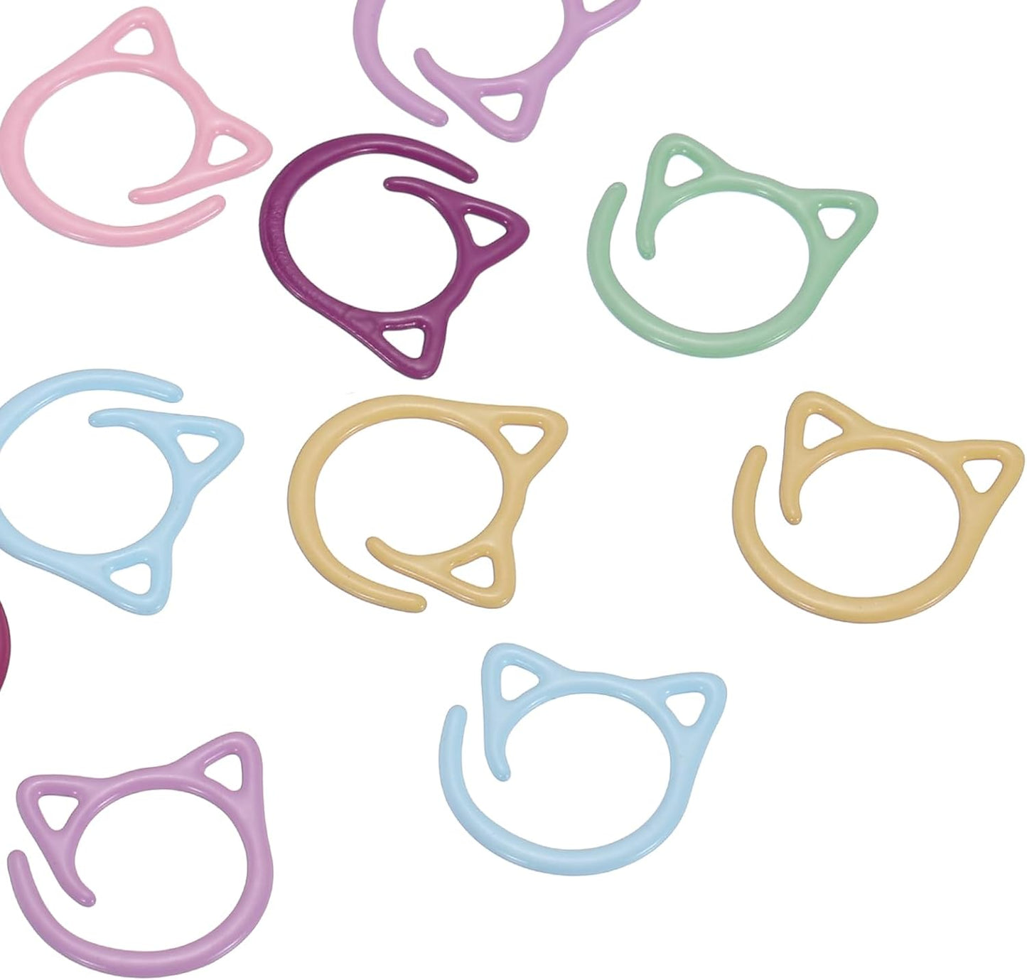 PATIKIL Cat Crochet Stitch Markers, 12 Pack Stitch Marker for Knitting Crocheting Supplies Cute Metal Spiral Knit Clip Ring Counters for Crochet Yarn DIY Crafts, Multicolor