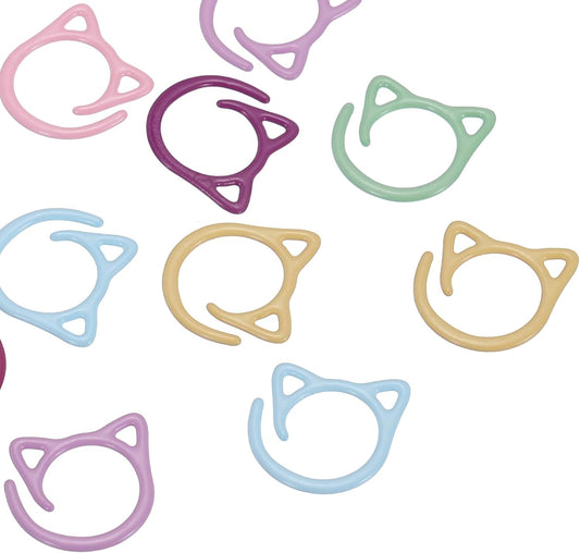 PATIKIL Cat Crochet Stitch Markers, 12 Pack Stitch Marker for Knitting Crocheting Supplies Cute Metal Spiral Knit Clip Ring Counters for Crochet Yarn DIY Crafts, Multicolor