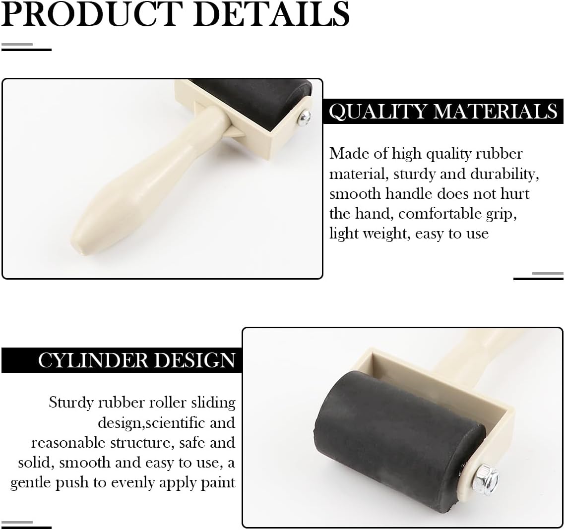 15Pcs Printmaking Brayer Rubber, Relief Printing Brayers Plastic Brayer Brayer Rollers Art Craft Roller for Printmaking,Ink,Wallpapers Stamping Gluing