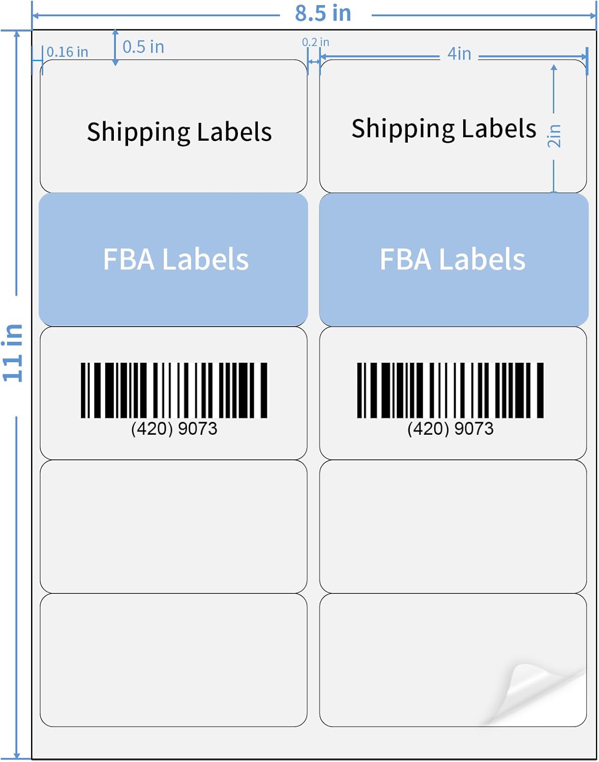 STARLIBOO Transparent Stickers Labels - 2" x 4" Address Labels Mailing Stickers for Laser/Inkjet Printer 8.5"×11"- 20 Sheet