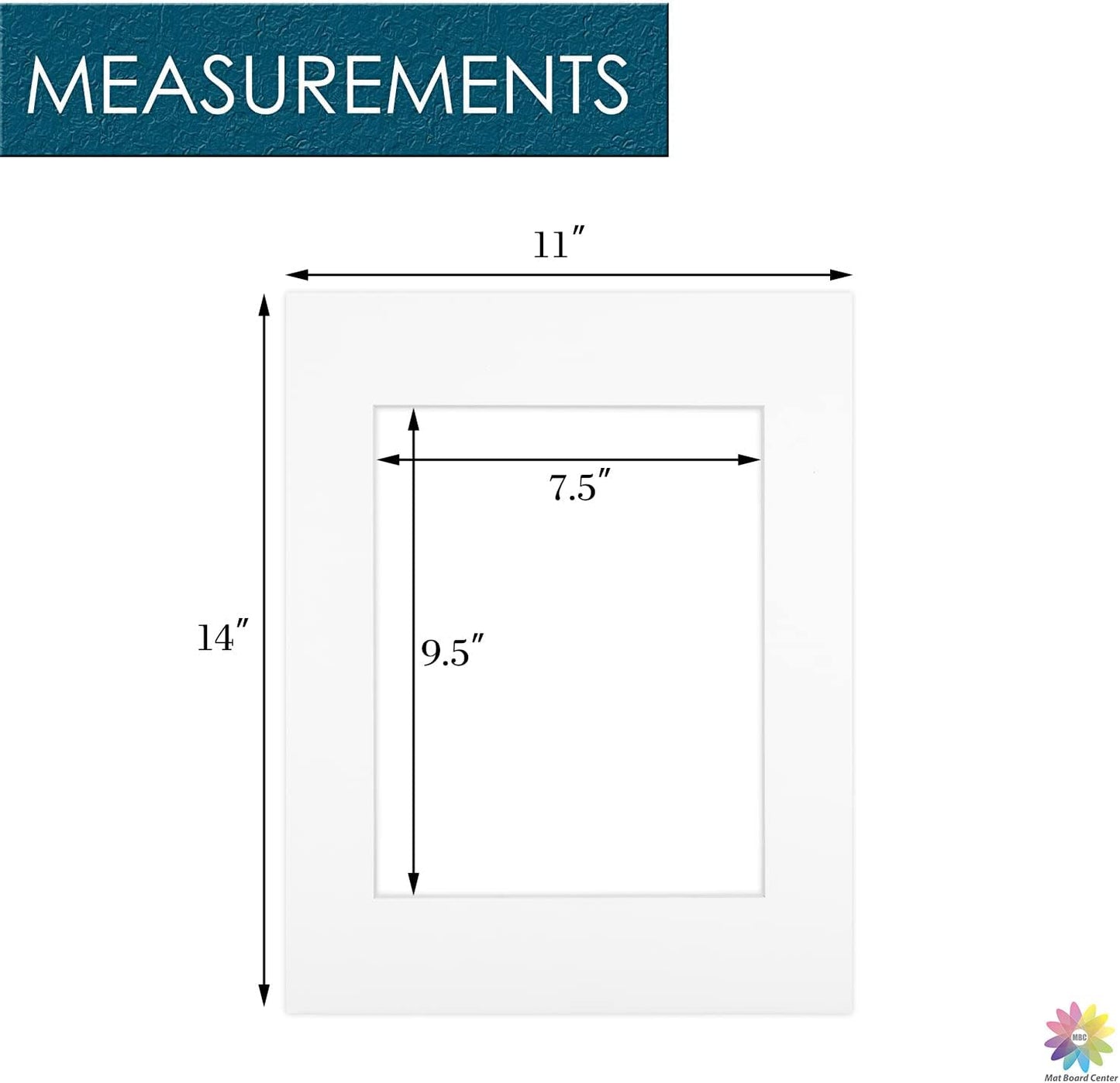 Mat Board Center, Pack of 10, 11x14 for 8x10 Off White Color Mats - Bevel Cut, Acid Free, 4-ply Thickness, White Core - for Pictures, Photos, Framing