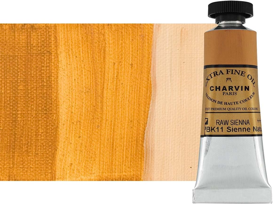 Charvin Extra Fine Oil Paint, Raw Sienna 20 ml - Triple-Milled, Rich Texture, Poppy Oil-Based, Light-Fast, Handmade, Archival Quality