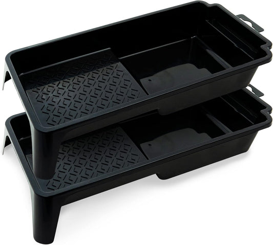 Precision Defined Paint Trays, Paint Roller Trays Liner, Plastic Paint Pan for Roller Brushes, Painting Tray for Painting with Deep Paint Pocket (Paint Roller Tray (2-Pack), 4-inch)