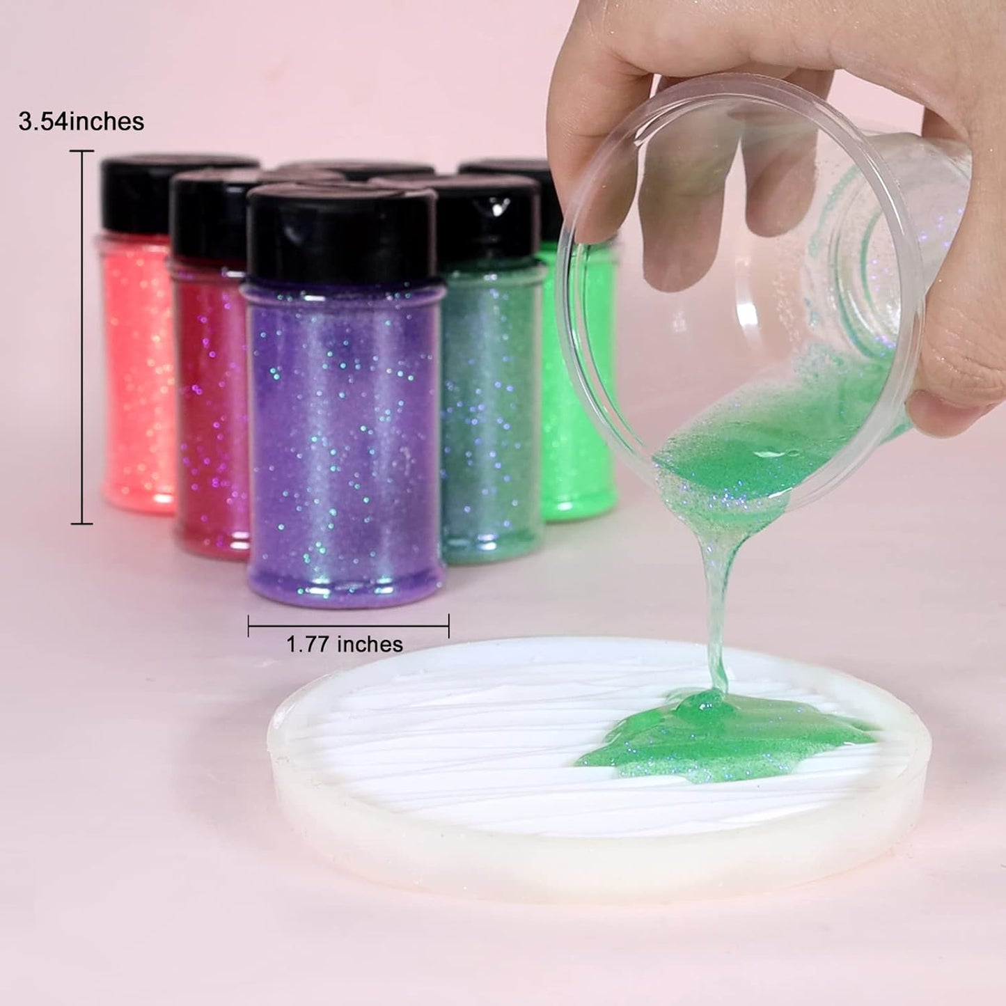 Renfio Iridescent Ultra Fine Glitter Powder Resin Supplies Glitters 1.94 Oz (55g) PET Flake Crafts Sequins 1/128" 0.008" 0.2mm Epoxy Chips Flakes for Tumblers Slime Olympic Decorations - Blue