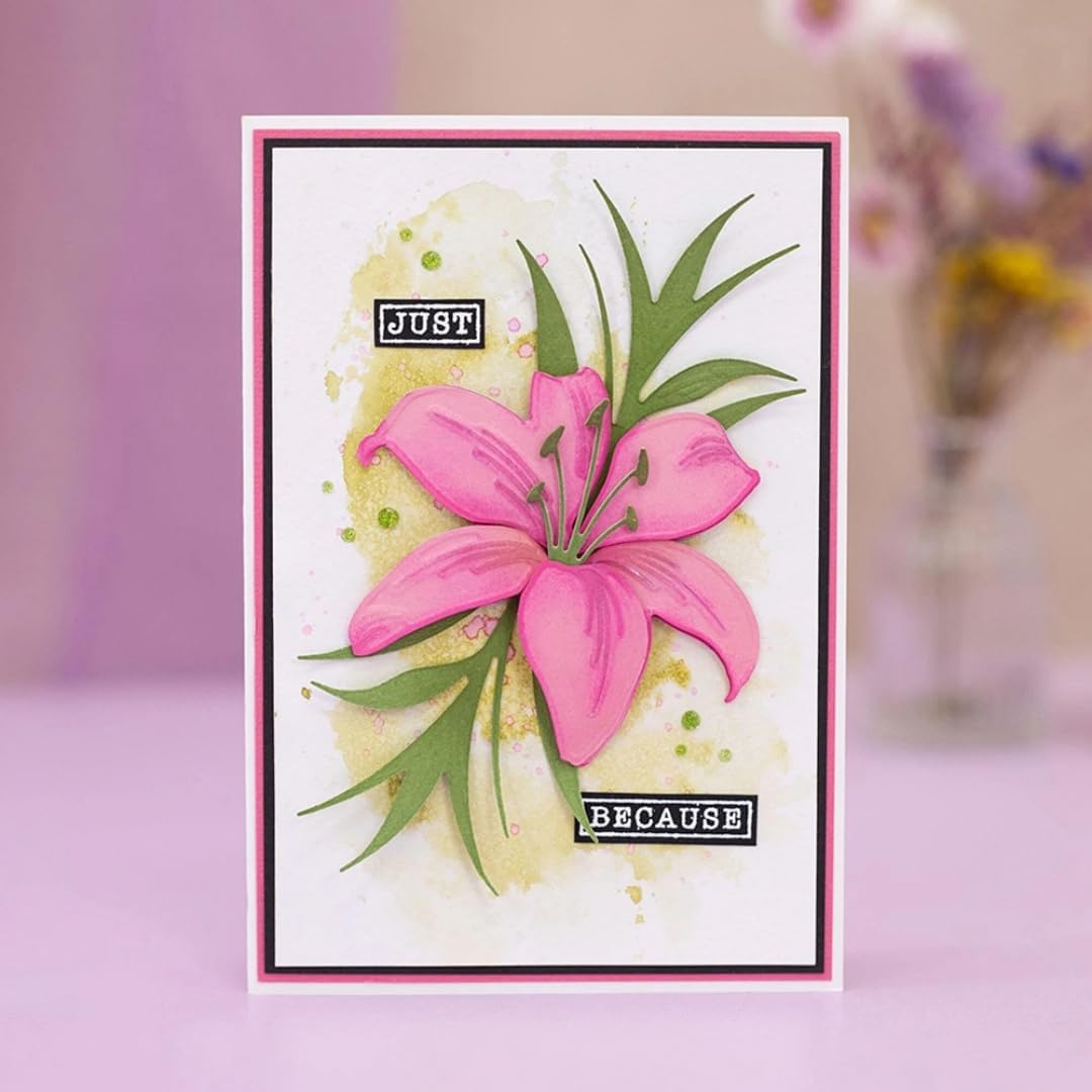 Cutting Dies Metal Stencils Scrapbooking Tools DIY Embossing Template for Paper Card Making Album Arts Crafts Supplies (Lily-10x17.9cm)