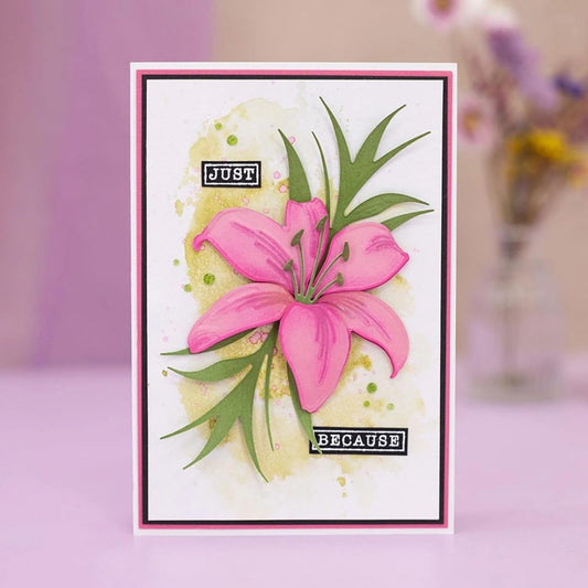 Cutting Dies Metal Stencils Scrapbooking Tools DIY Embossing Template for Paper Card Making Album Arts Crafts Supplies (Lily-10x17.9cm)