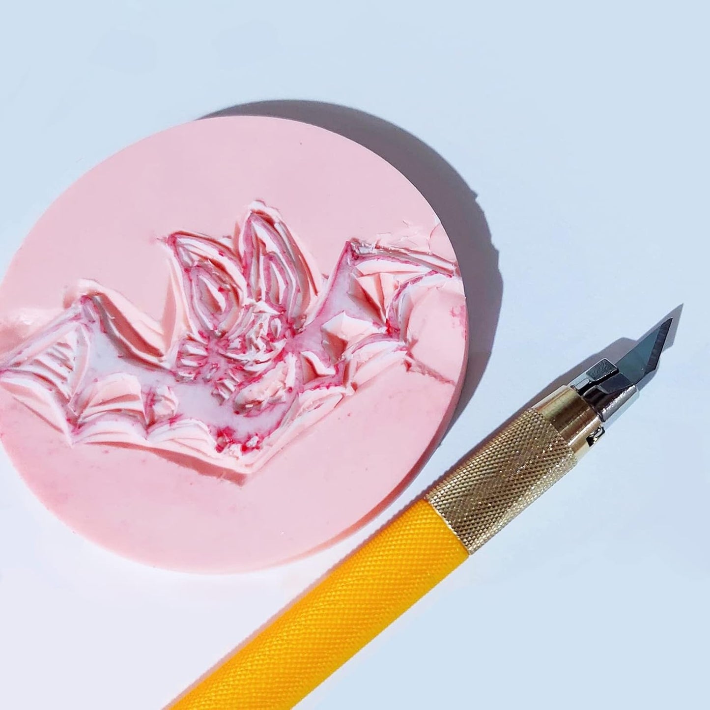 Tosnail 16 Pack 4" x 6" Rubber Stamp Carving Blocks, Soft Rubber for Craft Project - Great for Beginners and Professional - Pink