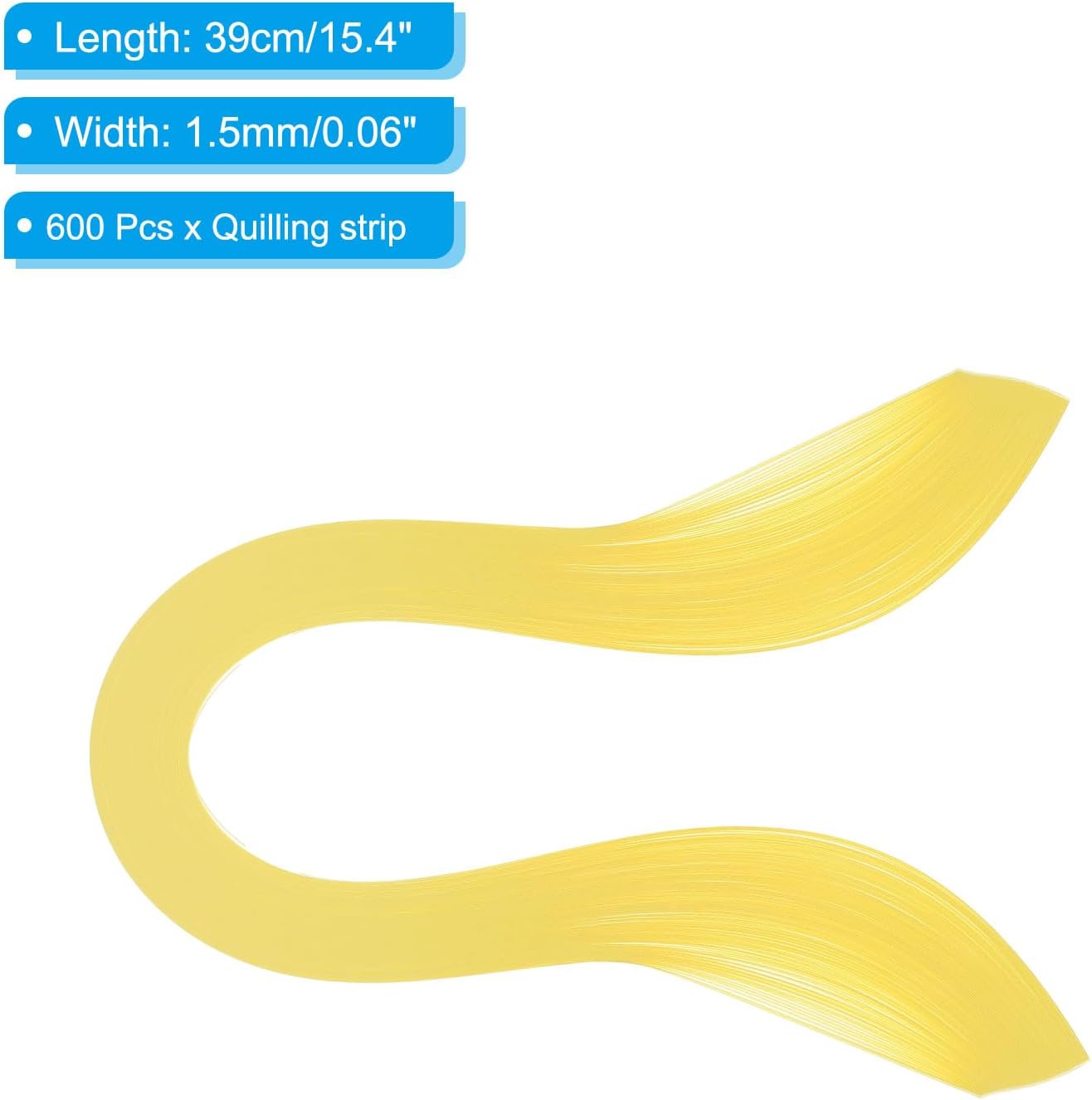 PATIKIL Quilling Strips Paper 600pcs 1.5mm 39cm Origami Paper Quilling Kits for Art DIY Hand Craft Christmas, Lemon Yellow