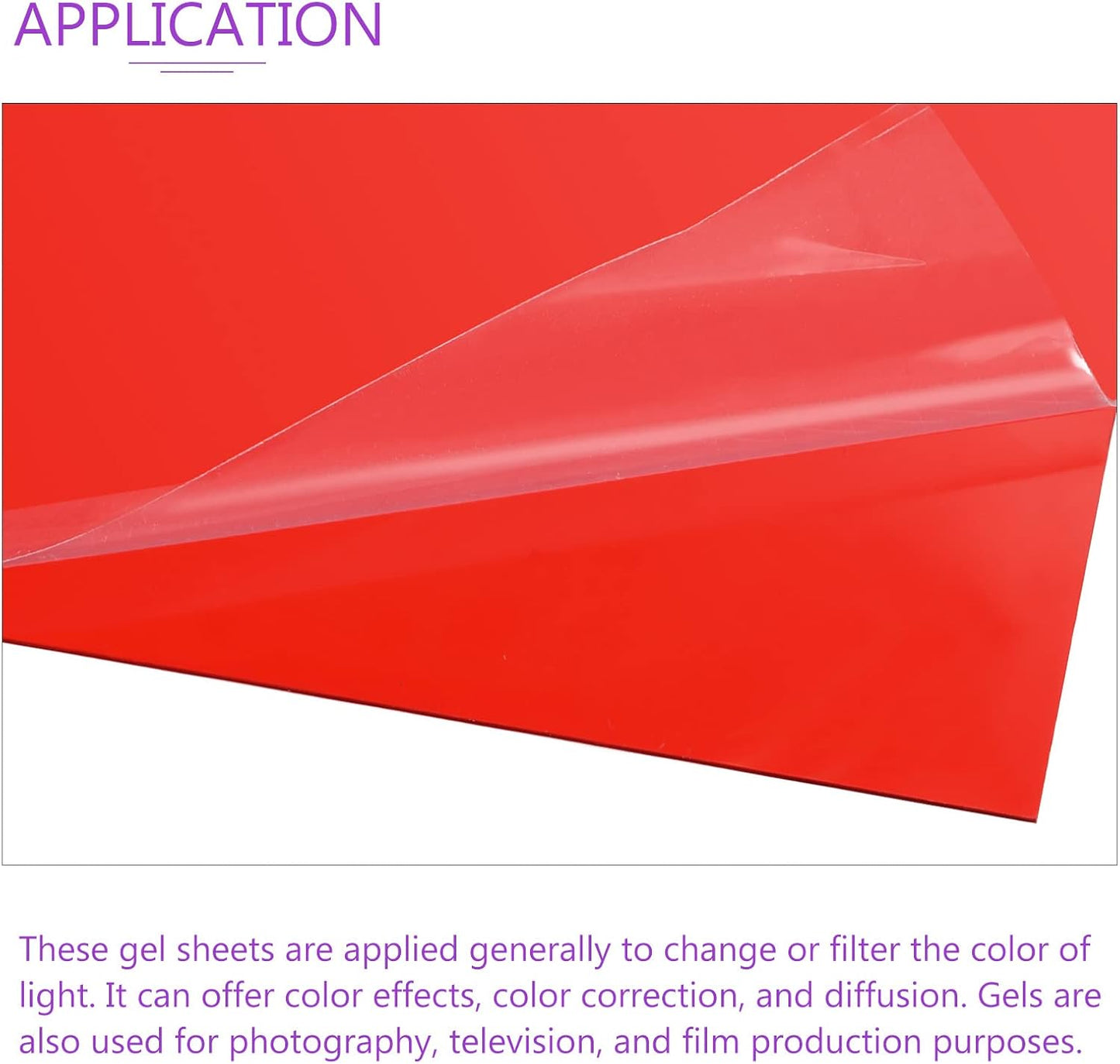 DMiotech 10Pcs Correction Gel Light Filter Overlay Transparent Plastic PVC Sheets Red for Photo，Film,Video