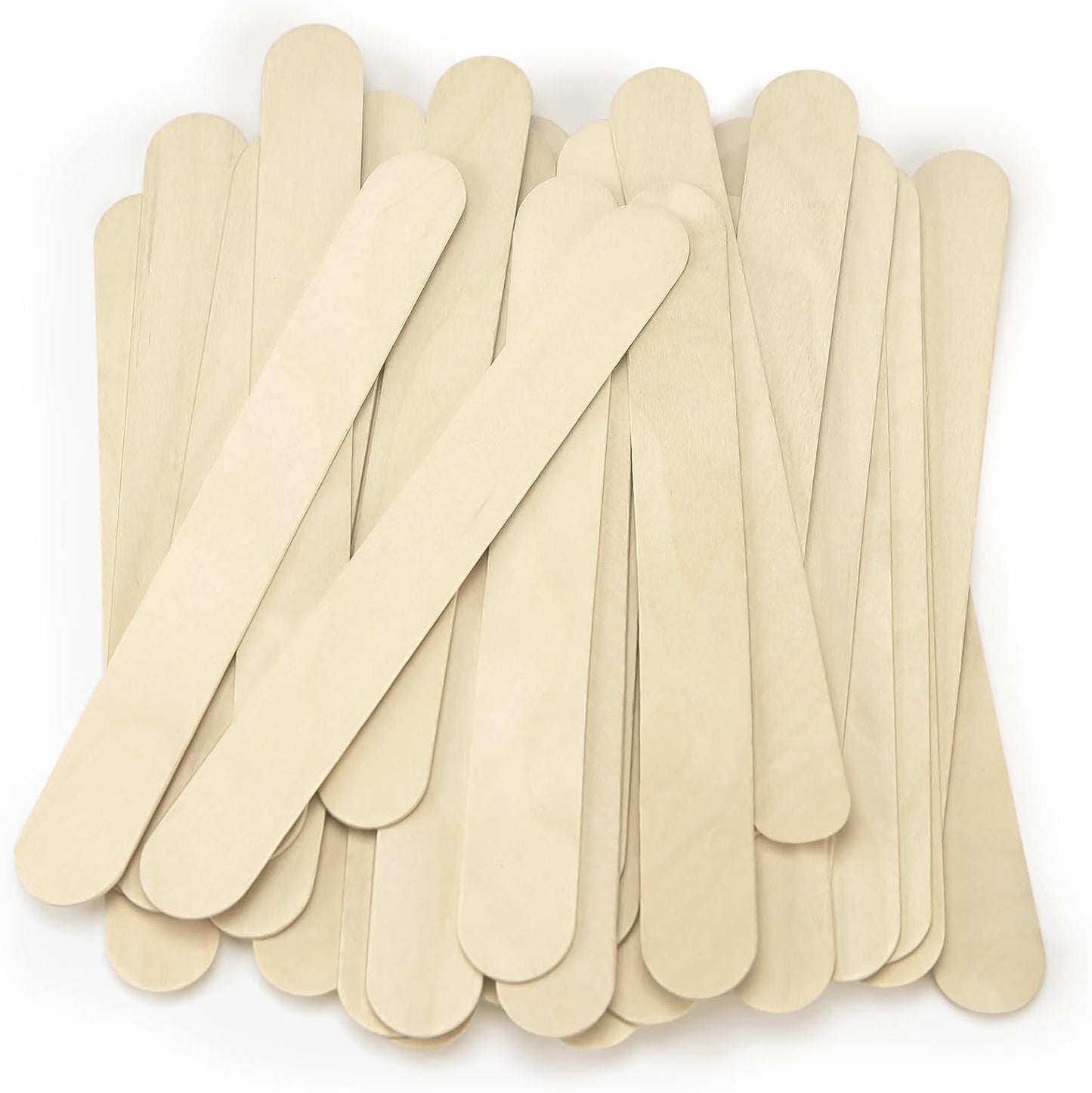 WISYOK 8'' Jumbo Craft Sticks - 42pcs Extra Large Natural Premium Wood, Ice Cream Sticks, Wooden Jumbo Sticks, Large Tongue Depressors, Plant Labels, Hair Removal and Waxing Supplies, Crafting
