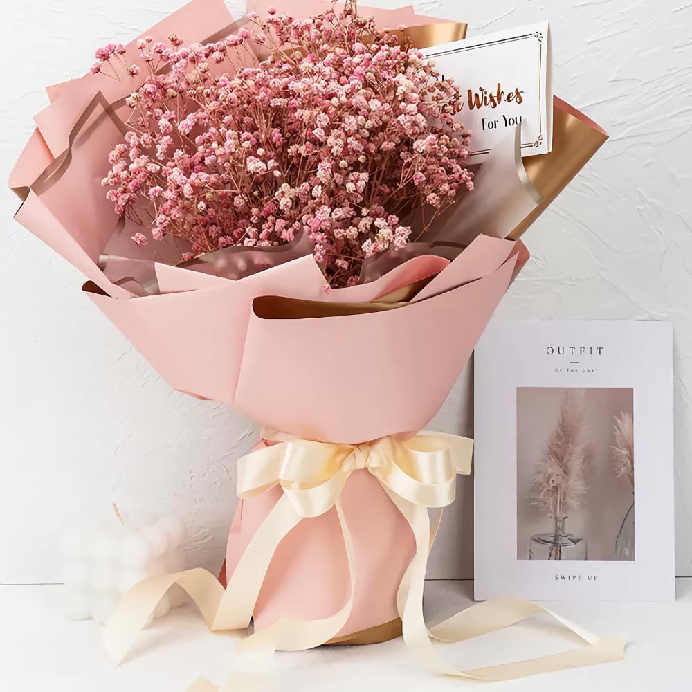 5/8" x 25 Yards Satin Ribbon, Light Pink Silk Ribbon Ideal for Gift Wrapping, Floral Bouquets, Crafts, Wedding Party Decorations, Christmas and Sewing Projects