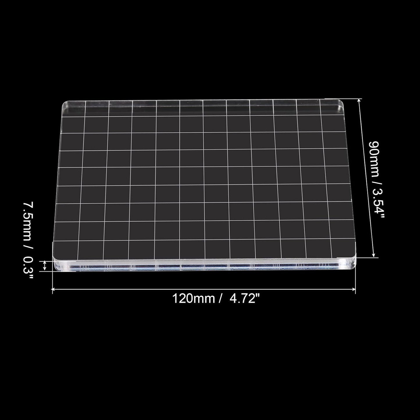 PATIKIL 5" x 3.5" Acrylic Stamp Block, 2 Pack Clear Stamping Block with Grid Lines Decorative Mounting Blocks Square for Scrapbooking DIY Crafts Card Making