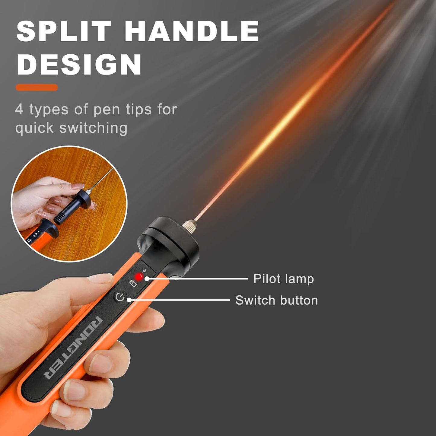 4 in 1 Hot Wire Electric Foam Cutter kit, Styrofoam Cutting Tool 15W/ 6V, Heated Foam Carving Knife Kit. (Bagged Orange)