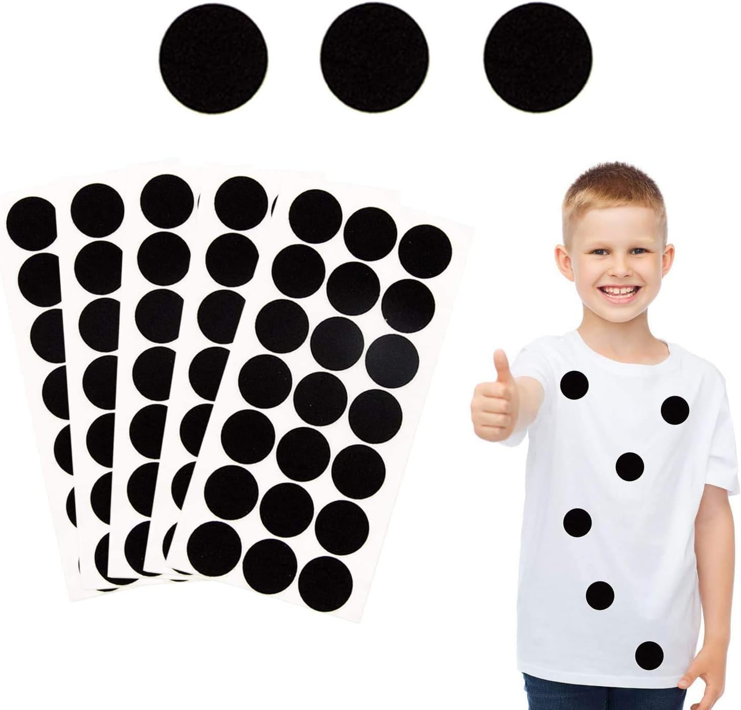 Iceyyyy 100+ Pieces Black Adhesive Felt Circles, Black Self-Adhesive Felt Sticker for Halloween DIY Projects, Professional Craft Finishing (1 Inch)