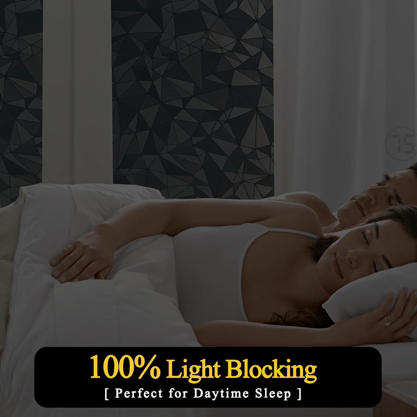 Niviy Blackout Window Privacy Film with Installation Tools Static Cling 100% Light Blocking Room Darkening, Heat Control Removable Window Tint for Home, Black Out Window Cover 23.6" by 78.7"