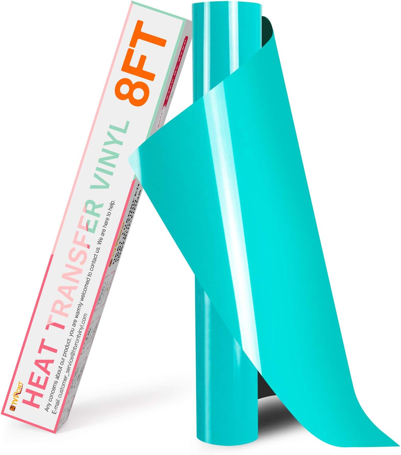 HTVRONT HTV Vinyl Rolls Heat Transfer Vinyl - 12" x 8ft Turquoise HTV Vinyl for Shirts, Iron on Vinyl for All Cutting Machine - Easy to Cut & Weed for Heat Transfer Design (Turquoise)