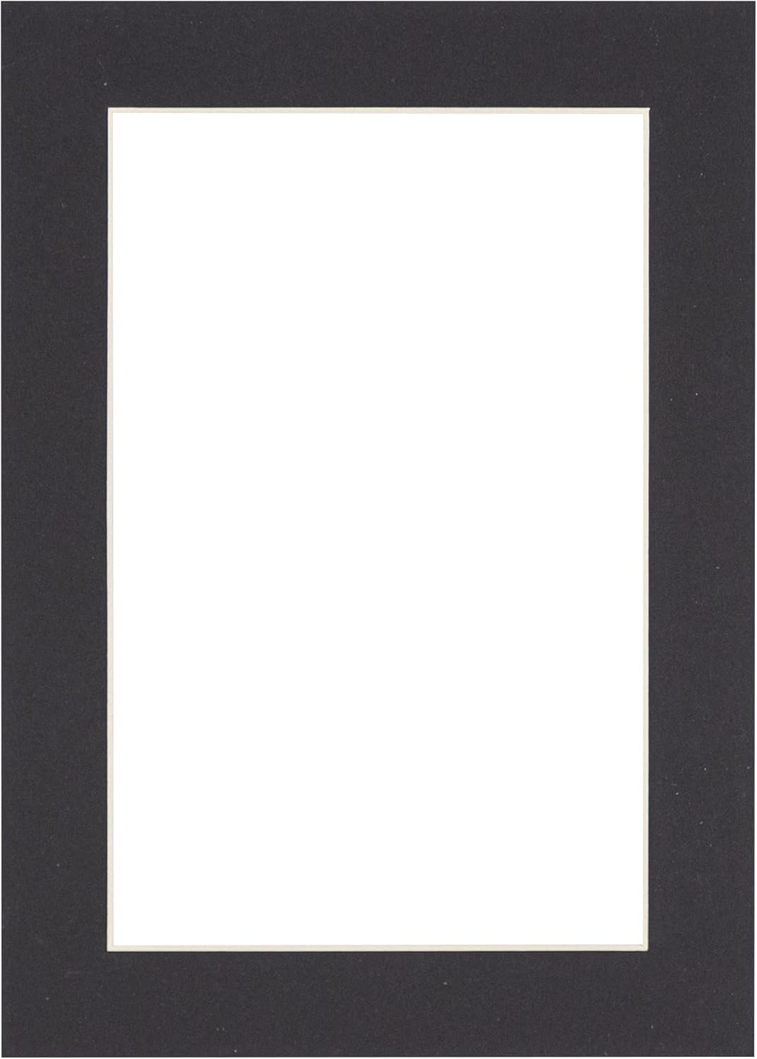Pack of 25 Acid Free 8x10 Mats Bevel Cut for 5.5x8.5 Photos - Black Precut Matboards for Pictures, Photos, Framing - 4-ply Thickness