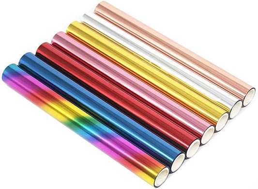 7PCS Toner Reactive Foil Roll,Use with Laminator Laser Printer,Paper Holographic Heat Transfer Crafts Foil Roll for Scrapbooking Crafting Cardstock Hot Stamping Holographic Heat Transfer DIY Crafts