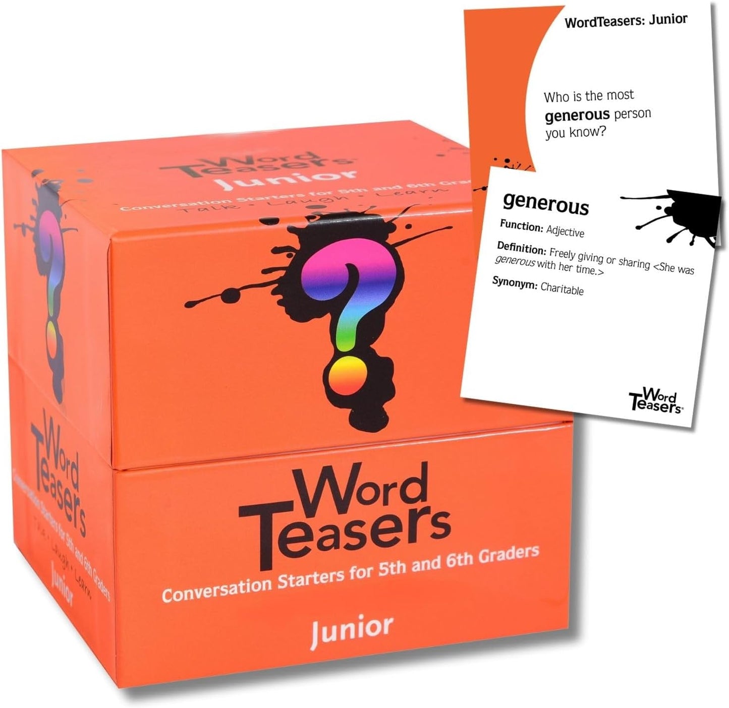 ? WORD TEASERS Junior - Vocabulary Word Game for Kids 8+ - Fun Family Conversation Starters - Reading Games for Elementary & Middle School - 150 Vocabulary Flash Cards/Conversation Cards