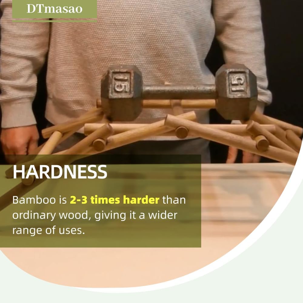 1/4 x 17.5 Inch 50 PCS Dowel Rods Wood Sticks Wooden Dowel Rods - Unfinished Bamboo Sticks - for Crafts and DIYers