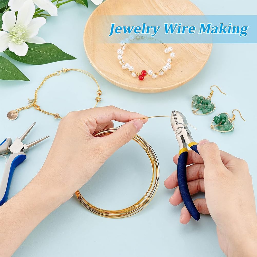 BENECREAT 23 Gauge 16 Feet Square Copper Wire, Bendable Metal Craft Wire for Necklace Bracelet Making and Other Handmade Project