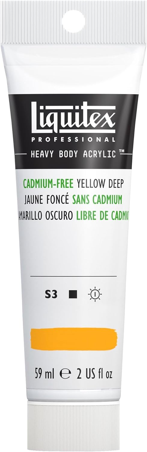 Liquitex Professional Heavy Body Acrylic Paint, 2-oz (59ml) Tube, Cadmium Free Yellow Deep