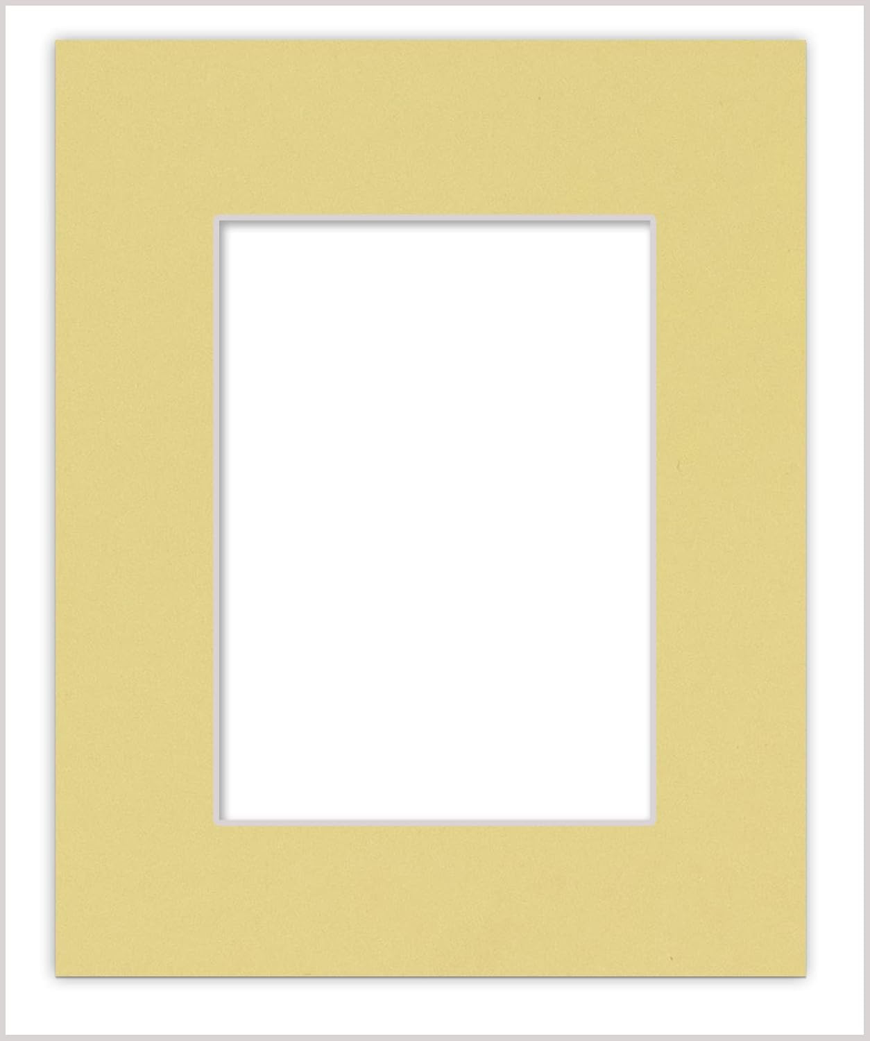 5x7 Mat for 8.5x11 Frame - Precut Mat Board Acid-Free Show Kit with Backing Board, and Clear Bags Soft Yellow 5x7 Photo Matte Made to Fit a 8.5x11 Picture Frame Matboard for Framing, Pack of 1 Mat