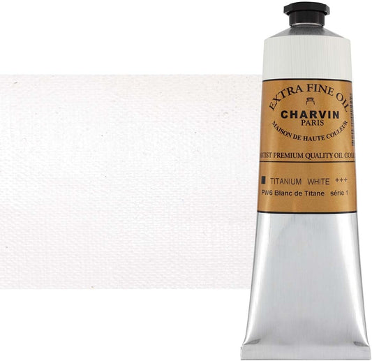 Charvin Extra Fine Oil Paint, Titanium White 150 ml - Triple-Milled, Rich Texture, Poppy Oil-Based, Light-Fast, Handmade, Archival Quality