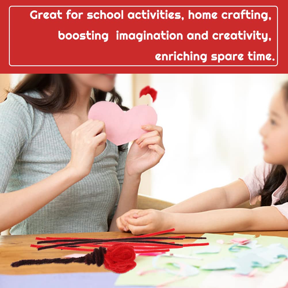 110 Pieces Red Pipe Cleaners - Christmas Chenille Stem for Creative Home Decoration, Arts and Crafts Projects