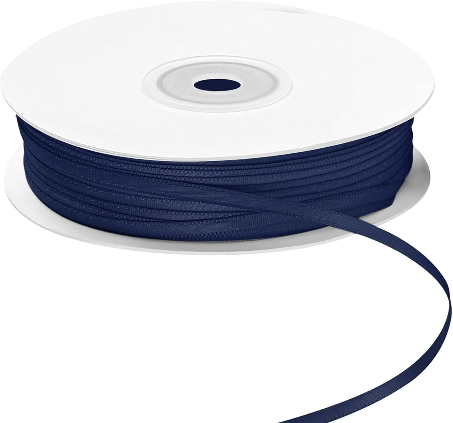 LIUYAXI Navy Blue Double Faced Satin Ribbon, 1/8" X Continuous 100 Yards, Thin Ribbons Perfect for Gift Wrapping Wedding Invitation Card Hair Bows Tag Floral Arrangement DIY Craft