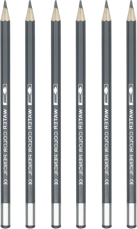 PATIKIL Watercolor Pencil, 6Pcs Water Soluble Pencils for Blending, Coloring, Sketch Drawing, Painting, Grey