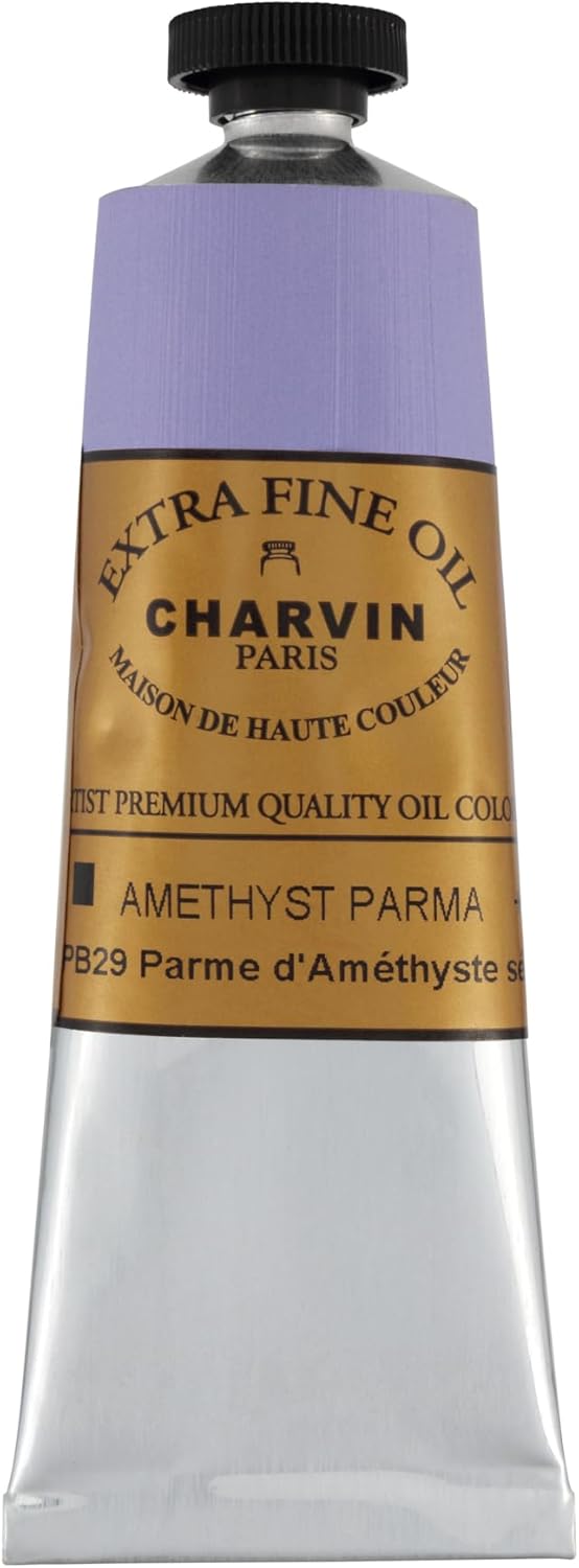 Charvin Extra Fine Oil Paint, Amethyst Parma 60 ml - Triple-Milled, Rich Texture, Poppy Oil-Based, Light-Fast, Handmade, Archival Quality
