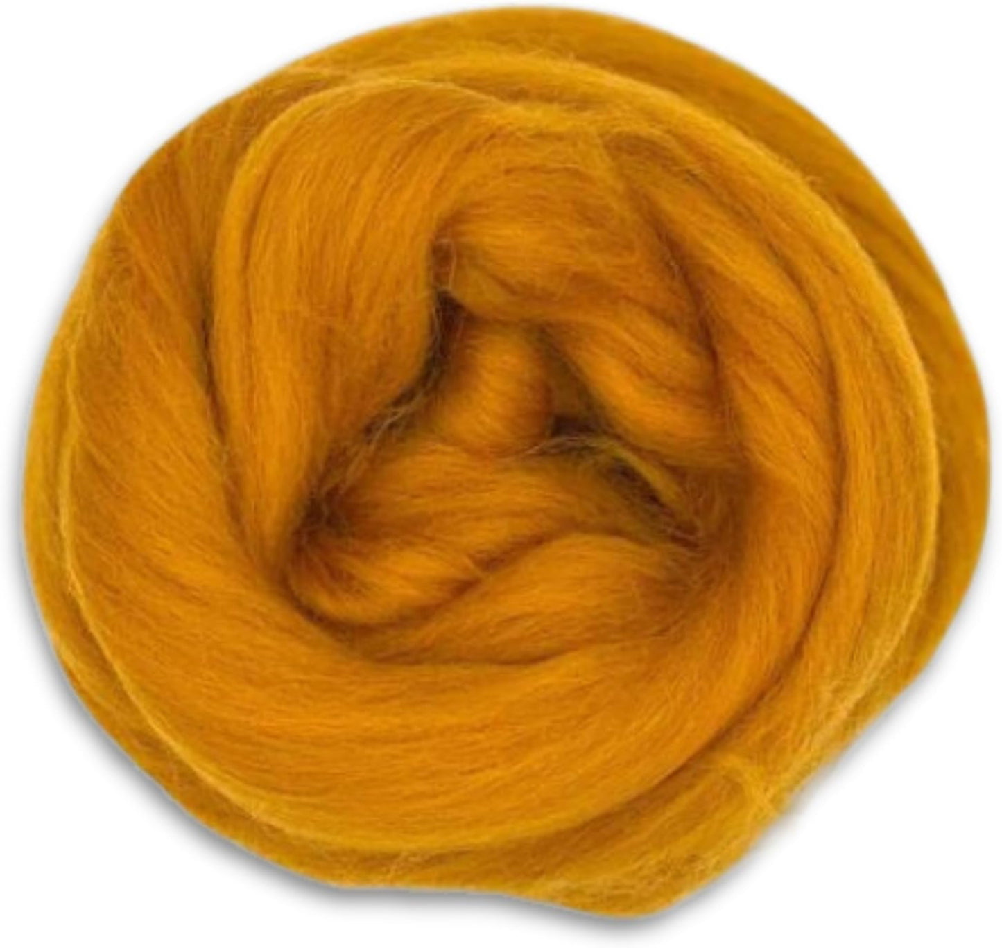 Revolution Fibers Dyed Corriedale Wool | 8.2 Ounces of Premium Combed Wool Top | 26 Micron, 100% Pure Corriedale Wool Roving, Ethically Sourced (Mustard Yellow)