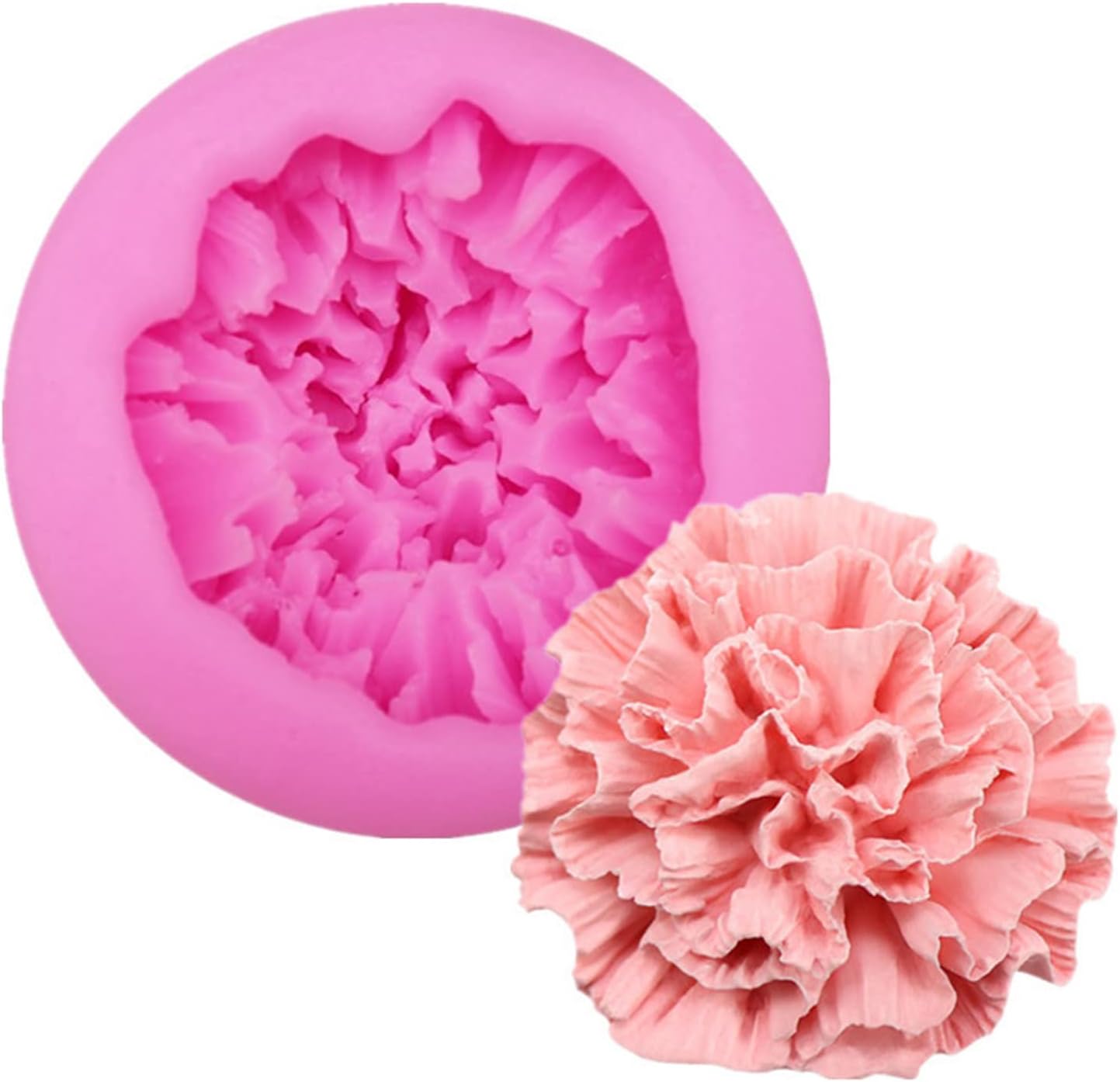 Carnation Flower Silicone Mold for Fondant Chocolate Candy Cake Decorating Candle Soap Baking Pastry Polymer Clay