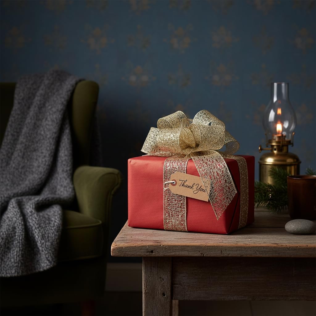 CT CRAFT LLC Sparkling Glitter Mesh Wired Ribbon 2.5" x 20 Yards Champagne Gold for Christmas Home Decor Bow Gift Wrapping DIY Crafts Wreath